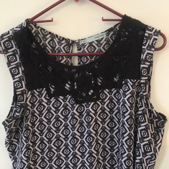 Maurice’s Sleeveless Top Aztec Print Knitted Yoke - Picture 3 of 7